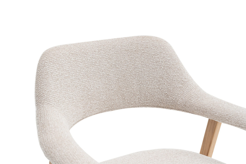 NIEUW - Stoel 'Coralie' Massief Eiken Stof Ote Milan 103 Beige - Afbeelding 12