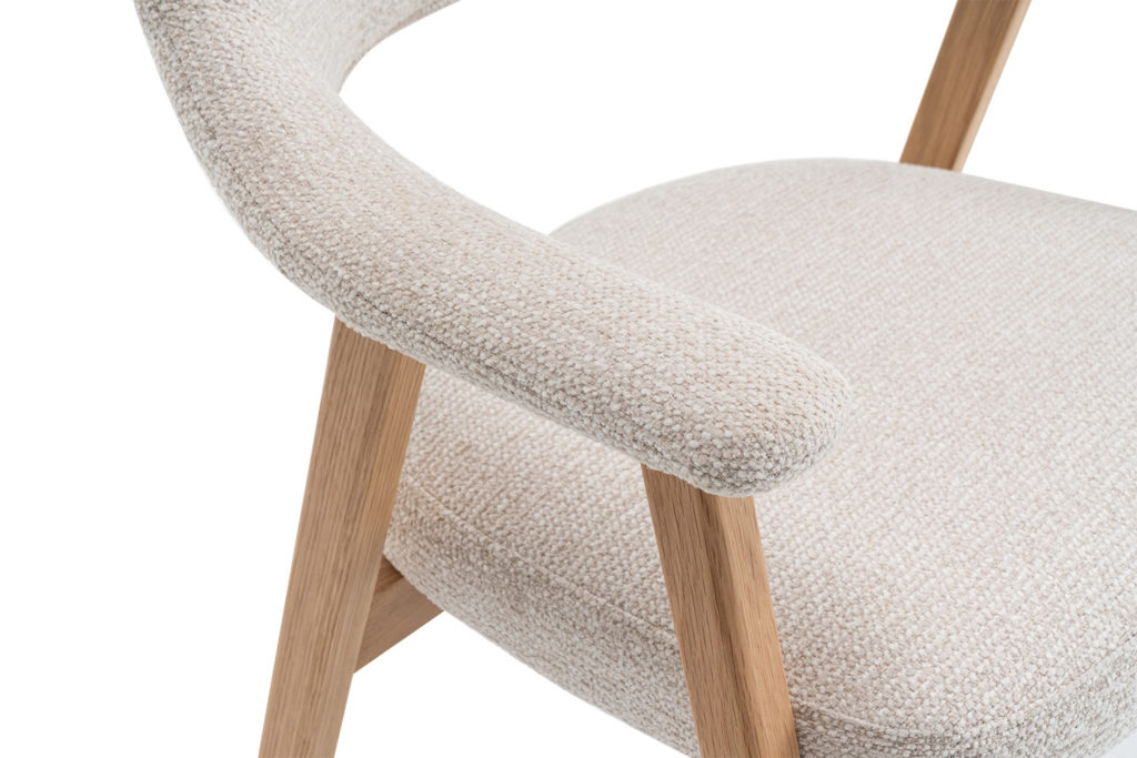 NIEUW - Stoel 'Coralie' Massief Eiken Stof Ote Milan 103 Beige - Afbeelding 14