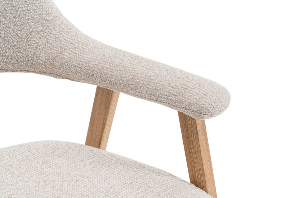 NIEUW - Stoel 'Coralie' Massief Eiken Stof Ote Milan 103 Beige - Afbeelding 15