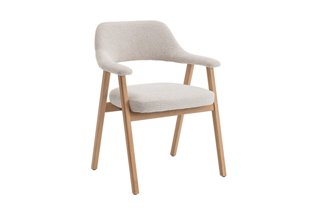NIEUW - Stoel 'Coralie' Massief Eiken Stof Ote Milan 103 Beige - Afbeelding 5