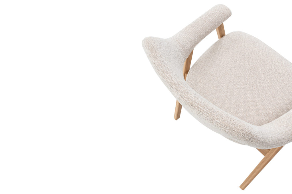 NIEUW - Stoel 'Coralie' Massief Eiken Stof Ote Milan 103 Beige - Afbeelding 10