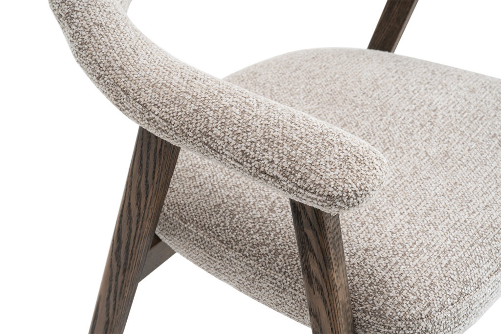 NIEUW - Stoel 'Coralie' Gerookte Massieve Eik Stof Ote Milan 130 Zand - Afbeelding 11