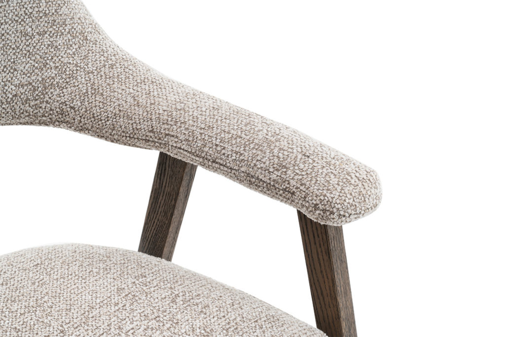 NIEUW - Stoel 'Coralie' Gerookte Massieve Eik Stof Ote Milan 130 Zand - Afbeelding 12