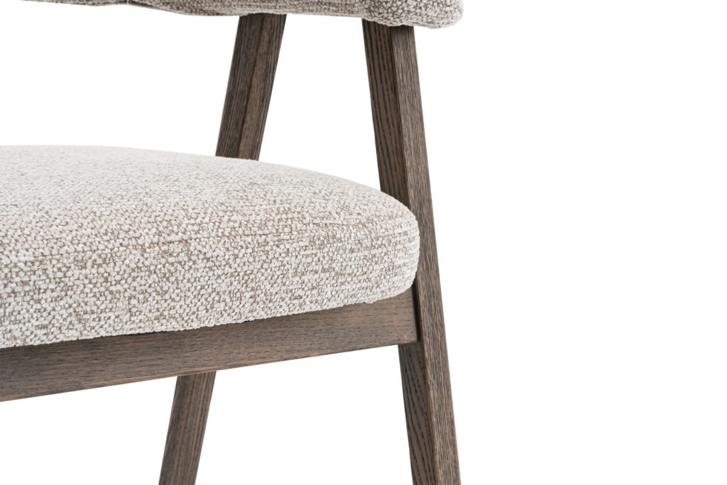 NIEUW - Stoel 'Coralie' Gerookte Massieve Eik Stof Ote Milan 130 Zand - Afbeelding 13