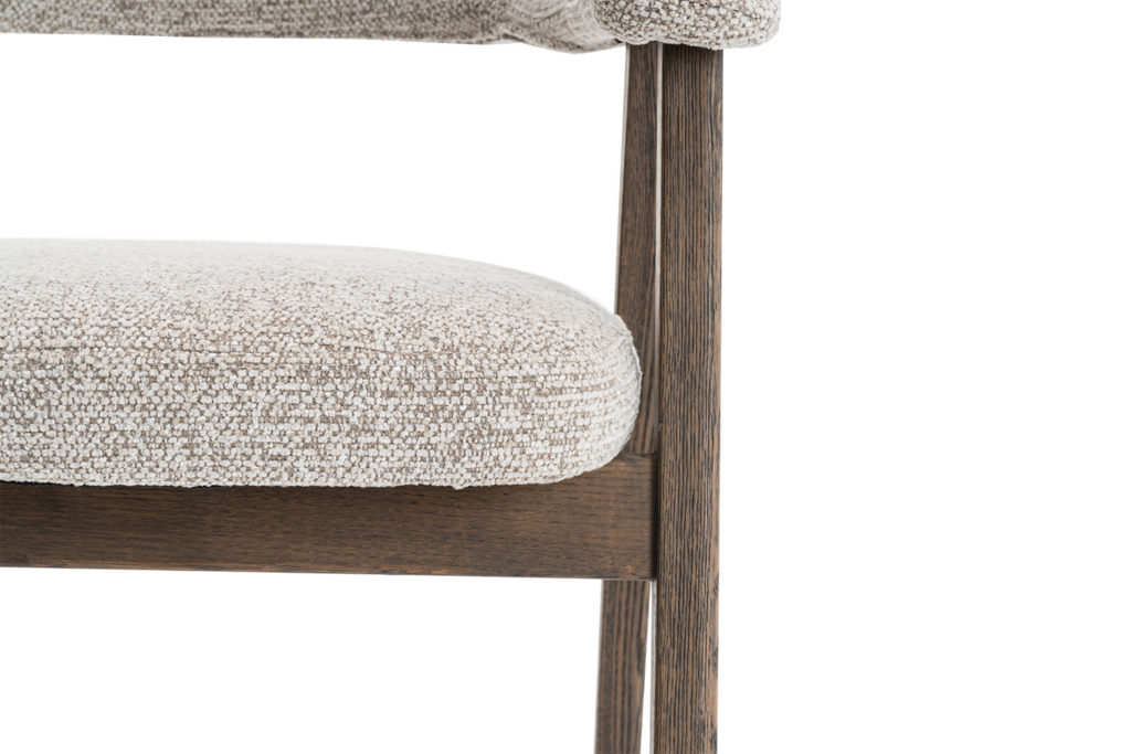 NIEUW - Stoel 'Coralie' Gerookte Massieve Eik Stof Ote Milan 130 Zand - Afbeelding 14