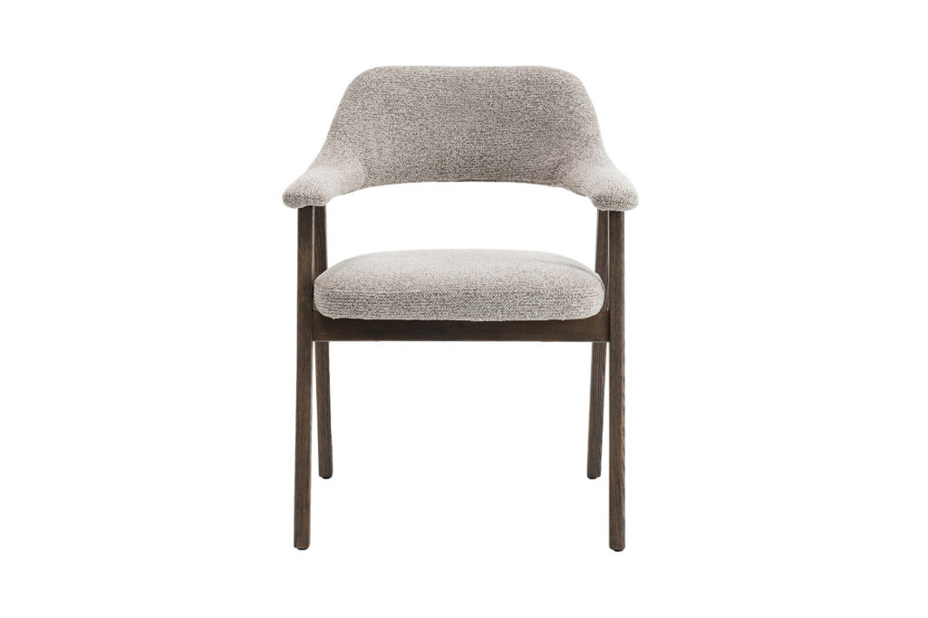 NIEUW - Stoel 'Coralie' Gerookte Massieve Eik Stof Ote Milan 130 Zand - Afbeelding 4