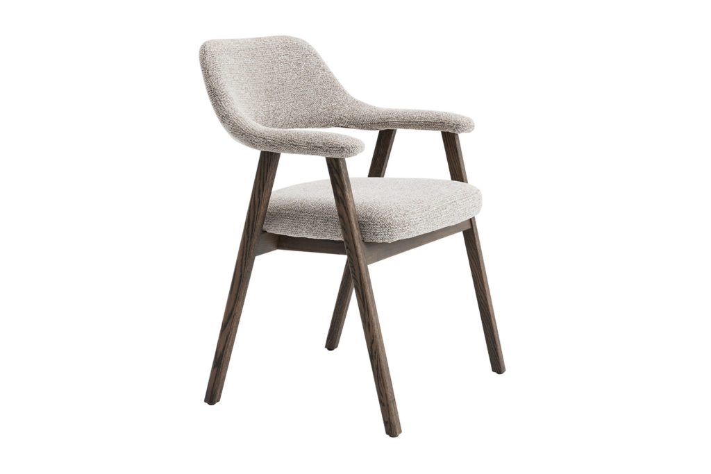 NIEUW - Stoel 'Coralie' Gerookte Massieve Eik Stof Ote Milan 130 Zand - Afbeelding 5