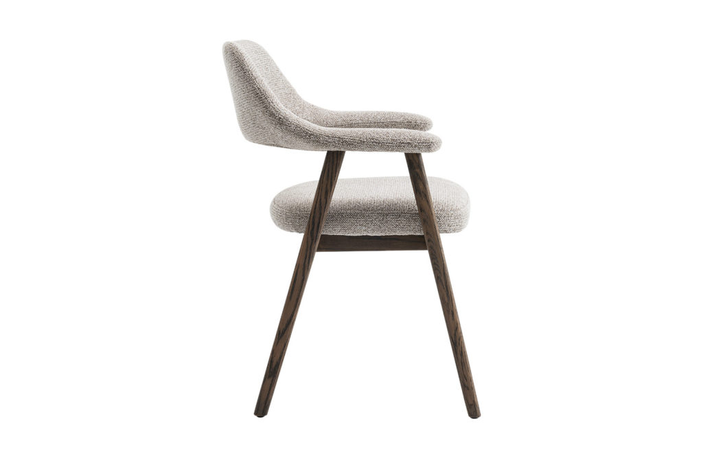 NIEUW - Stoel 'Coralie' Gerookte Massieve Eik Stof Ote Milan 130 Zand - Afbeelding 6