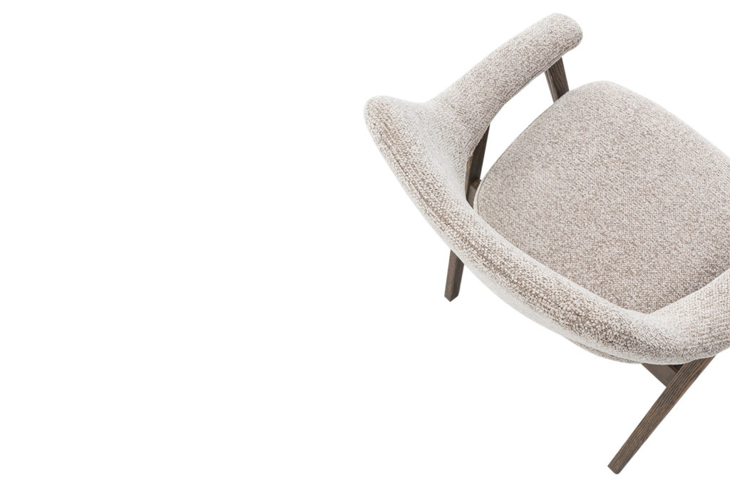 NIEUW - Stoel 'Coralie' Gerookte Massieve Eik Stof Ote Milan 130 Zand - Afbeelding 9