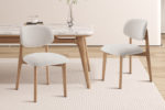 NIEUW - Stoel 'Carmen' Massief Eiken Stof Ote Milan 103 Beige