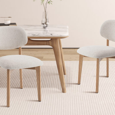 NIEUW - Stoel 'Carmen' Massief Eiken Stof Ote Milan 103 Beige