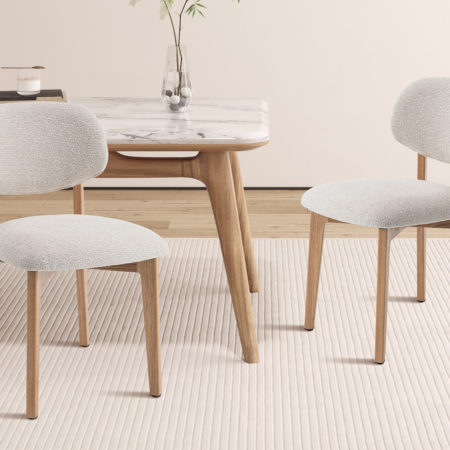 NIEUW - Stoel 'Carmen' Massief Eiken Stof Ote Milan 103 Beige