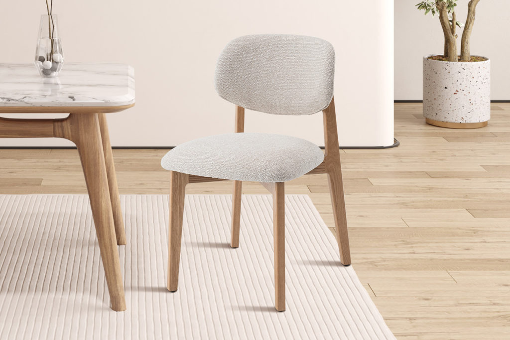 NIEUW - Stoel 'Carmen' Massief Eiken Stof Ote Milan 103 Beige - Afbeelding 2