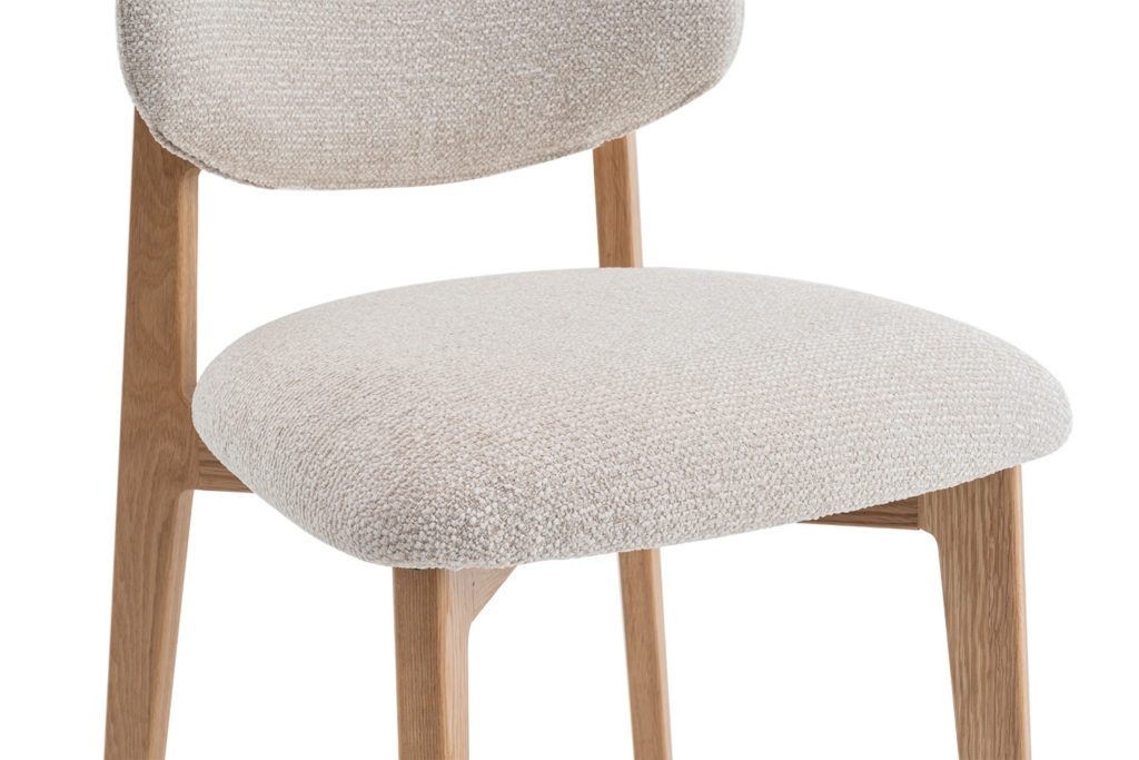 NIEUW - Stoel 'Carmen' Massief Eiken Stof Ote Milan 103 Beige - Afbeelding 11