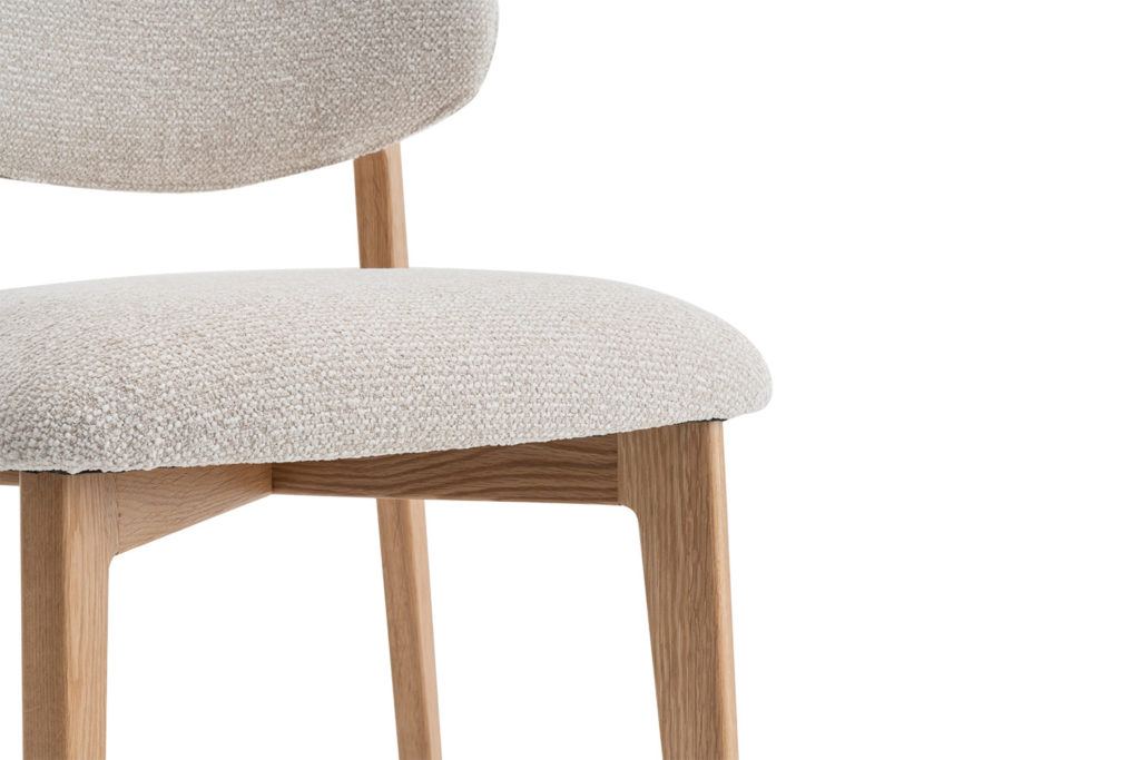 NIEUW - Stoel 'Carmen' Massief Eiken Stof Ote Milan 103 Beige - Afbeelding 12