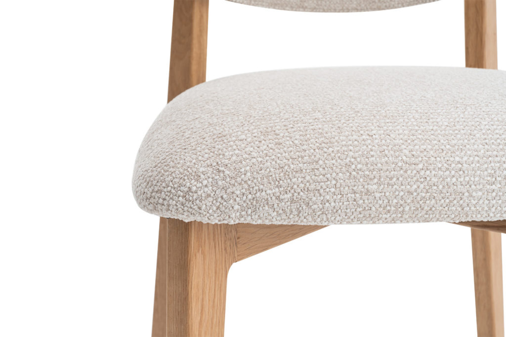 NIEUW - Stoel 'Carmen' Massief Eiken Stof Ote Milan 103 Beige - Afbeelding 13