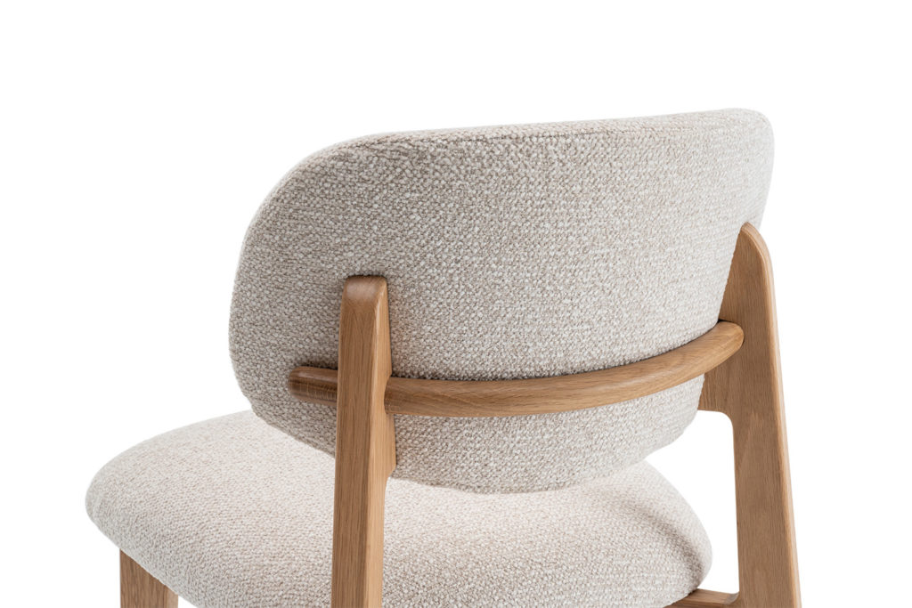 NIEUW - Stoel 'Carmen' Massief Eiken Stof Ote Milan 103 Beige - Afbeelding 14