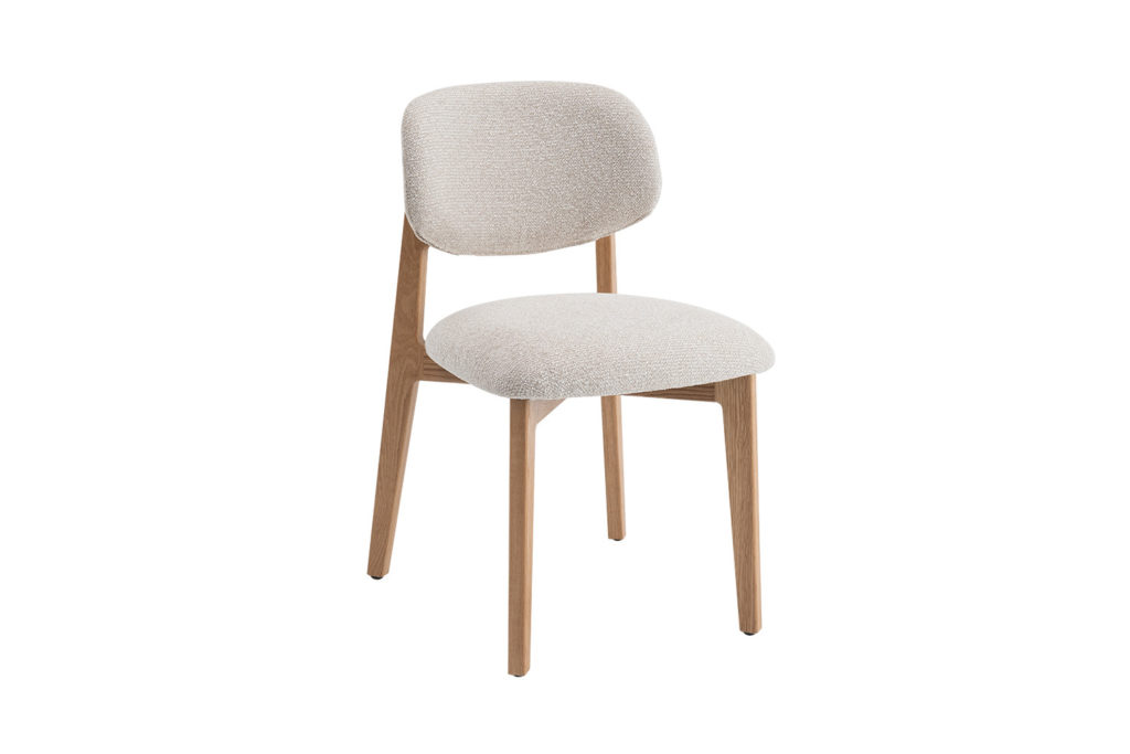 NIEUW - Stoel 'Carmen' Massief Eiken Stof Ote Milan 103 Beige - Afbeelding 5