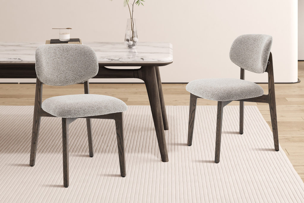 NIEUW - Stoel 'Carmen' Gerookte Massieve Eik Stof Ote Milan 130 Zand