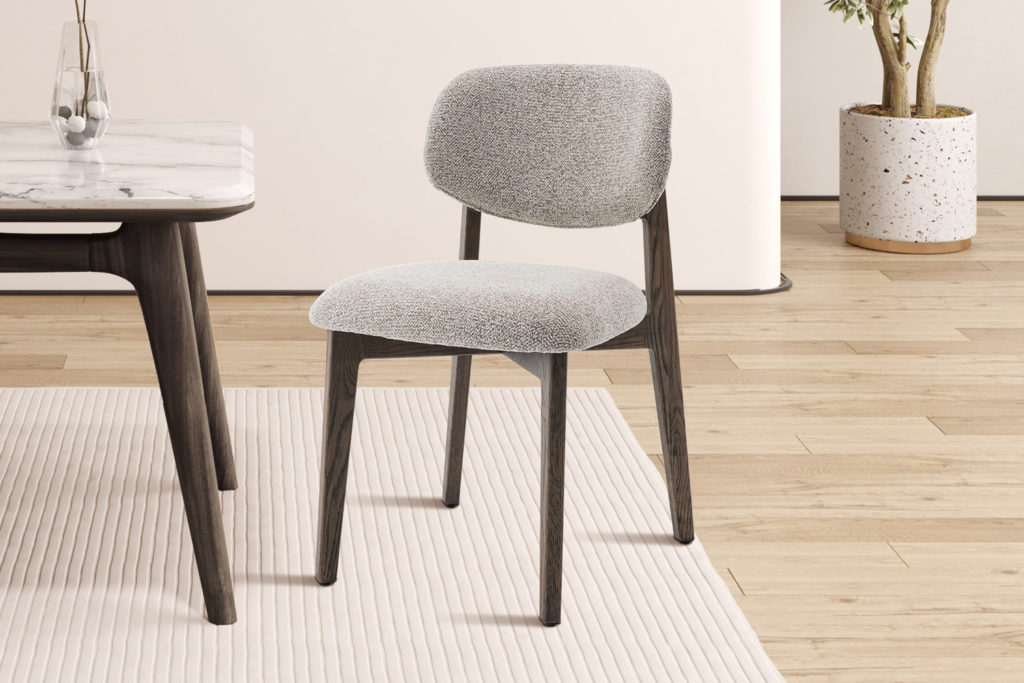 NIEUW - Stoel 'Carmen' Gerookte Massieve Eik Stof Ote Milan 130 Zand - Afbeelding 2