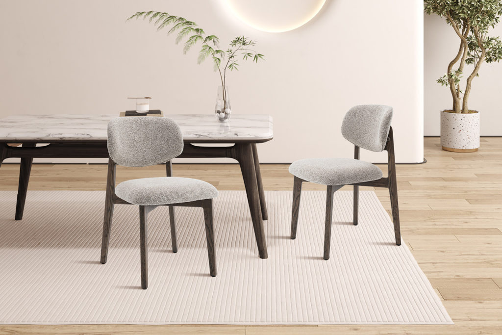 NIEUW - Stoel 'Carmen' Gerookte Massieve Eik Stof Ote Milan 130 Zand - Afbeelding 3