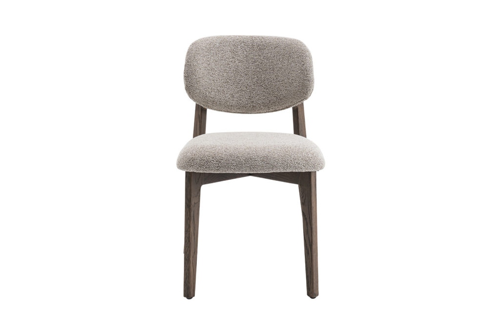 NIEUW - Stoel 'Carmen' Gerookte Massieve Eik Stof Ote Milan 130 Zand - Afbeelding 4