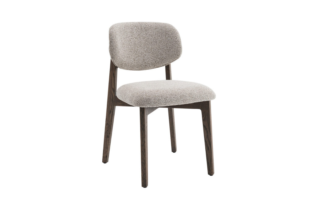 NIEUW - Stoel 'Carmen' Gerookte Massieve Eik Stof Ote Milan 130 Zand - Afbeelding 5