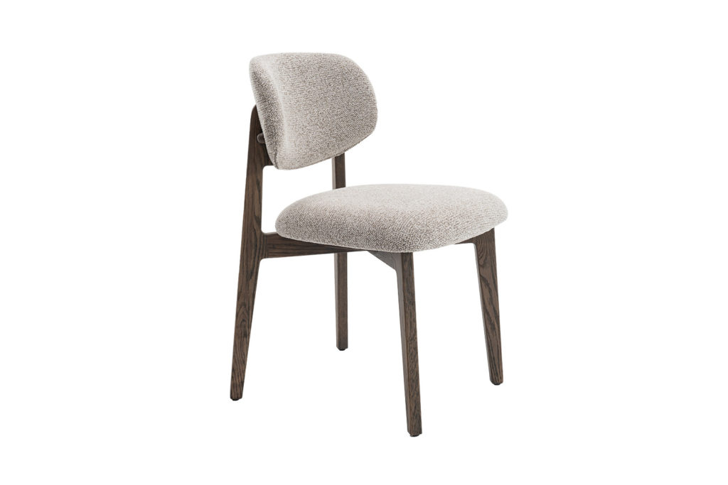 NIEUW - Stoel 'Carmen' Gerookte Massieve Eik Stof Ote Milan 130 Zand - Afbeelding 6