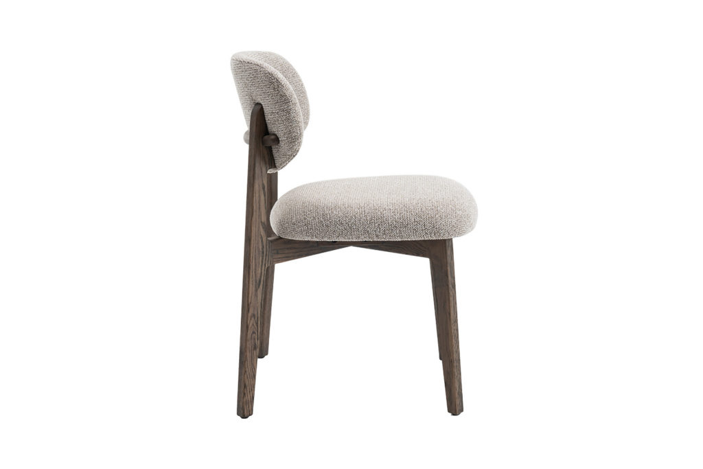 NIEUW - Stoel 'Carmen' Gerookte Massieve Eik Stof Ote Milan 130 Zand - Afbeelding 7