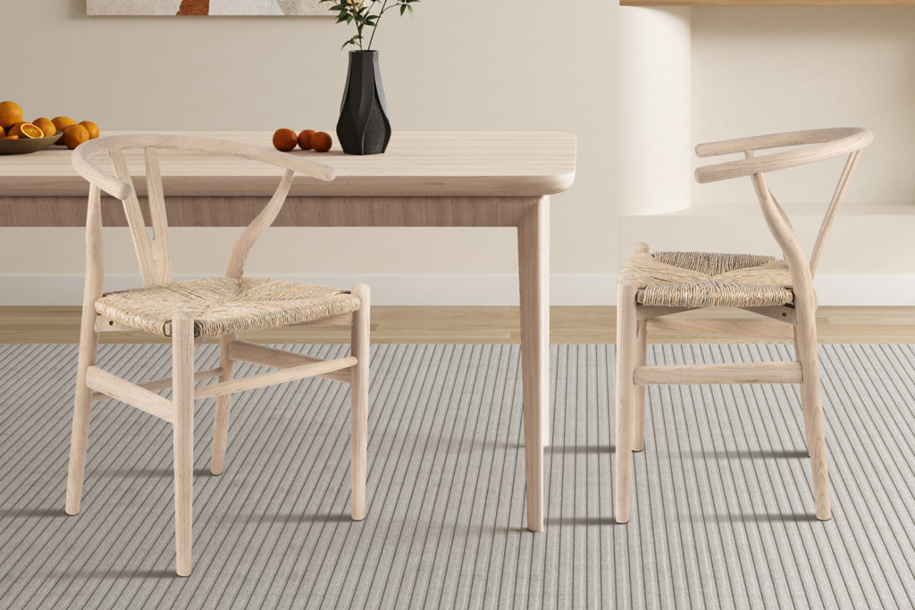 NIEUW - Stoel 'Bart' van iepenhout met gevlochten zitting