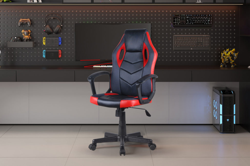 NIEUW - Gamingstoel 'Tiger' PU Zwart/Rood/Grijs