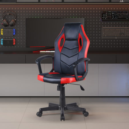 NIEUW - Gamingstoel 'Tiger' PU Zwart/Rood/Grijs