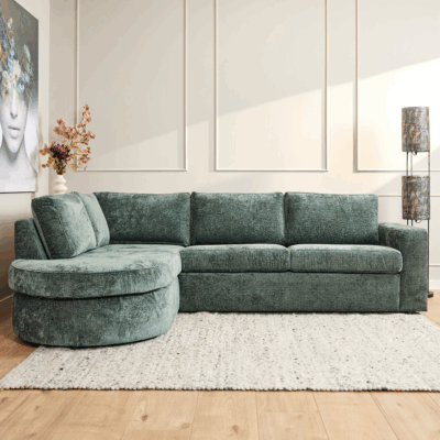 MijnSofa Alma | Divan Links + 2,5 zits | Groen