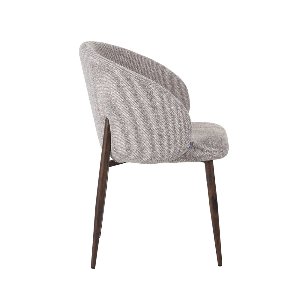 LABEL51 Eetkamerstoel I_Yuki - Naturel - Royal Boucle - Walnut Wood-Look Frame - Afbeelding 3