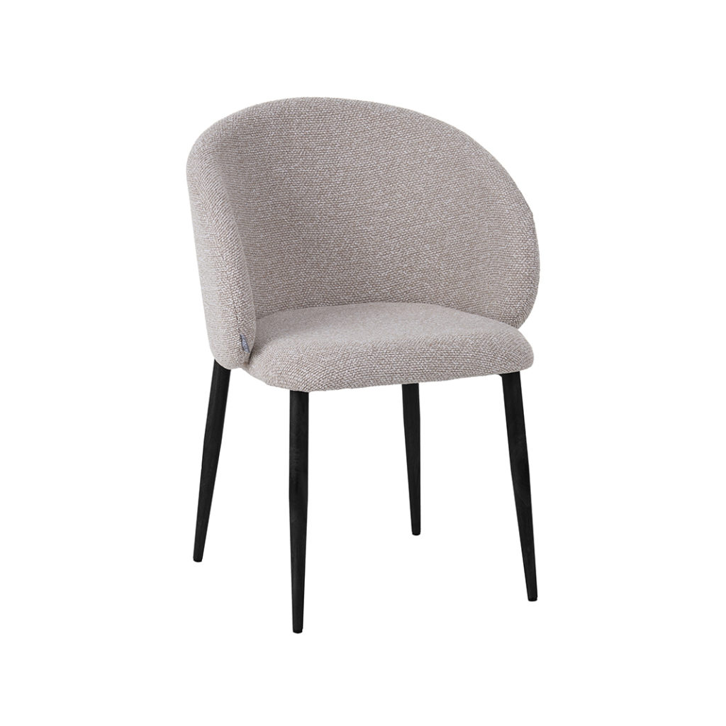 LABEL51 Eetkamerstoel I_Yuki - Naturel - Royal Boucle - Black Frame