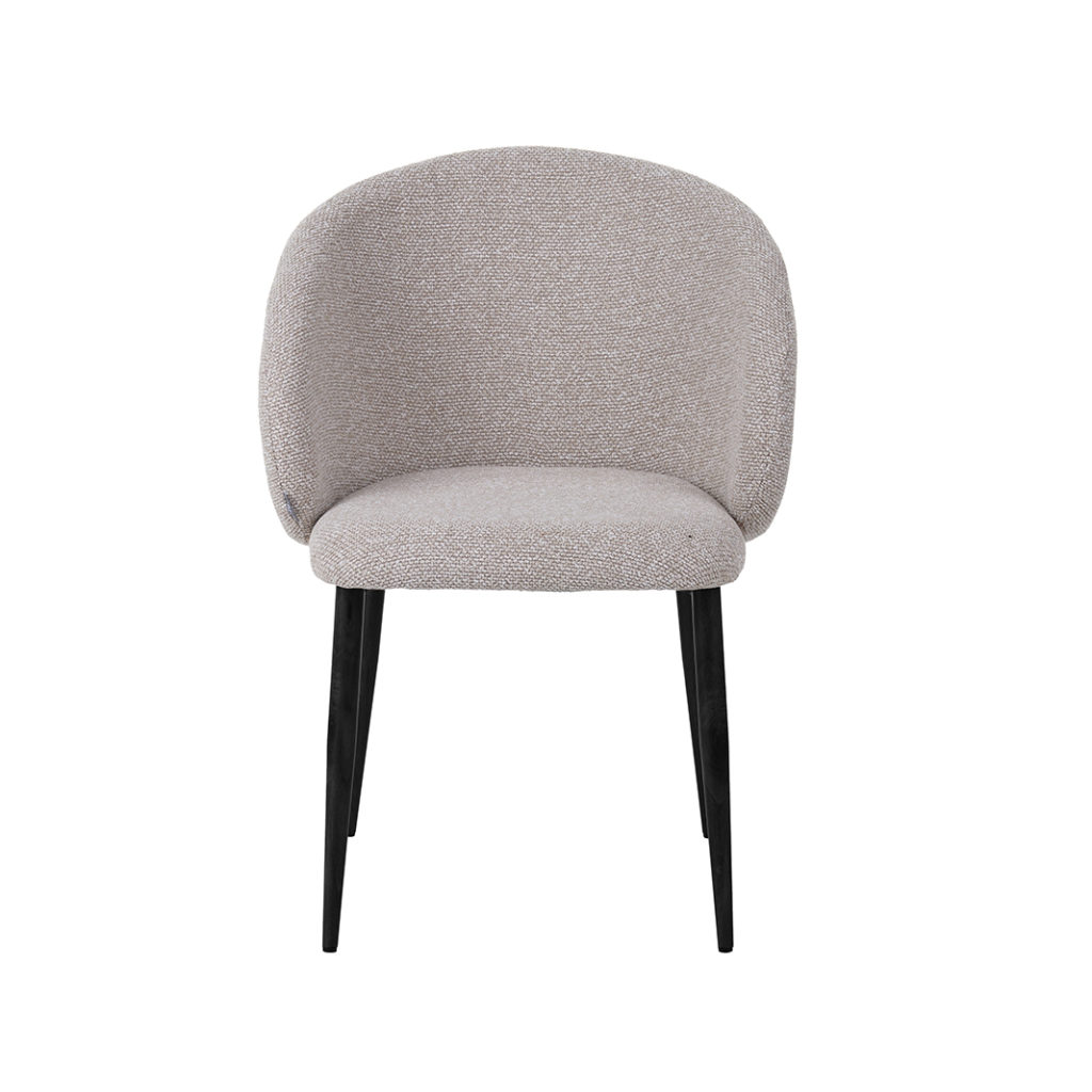 LABEL51 Eetkamerstoel I_Yuki - Naturel - Royal Boucle - Black Frame - Afbeelding 2