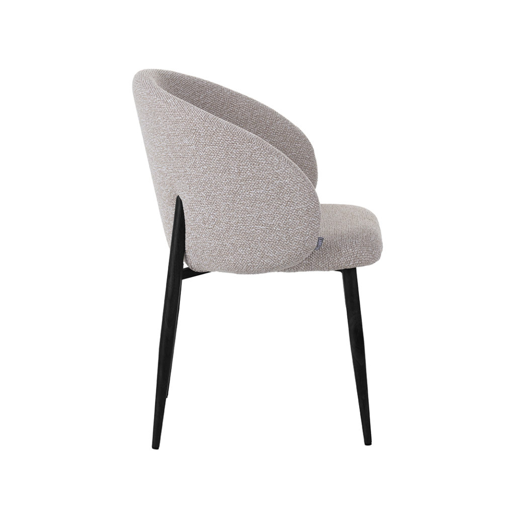LABEL51 Eetkamerstoel I_Yuki - Naturel - Royal Boucle - Black Frame - Afbeelding 3
