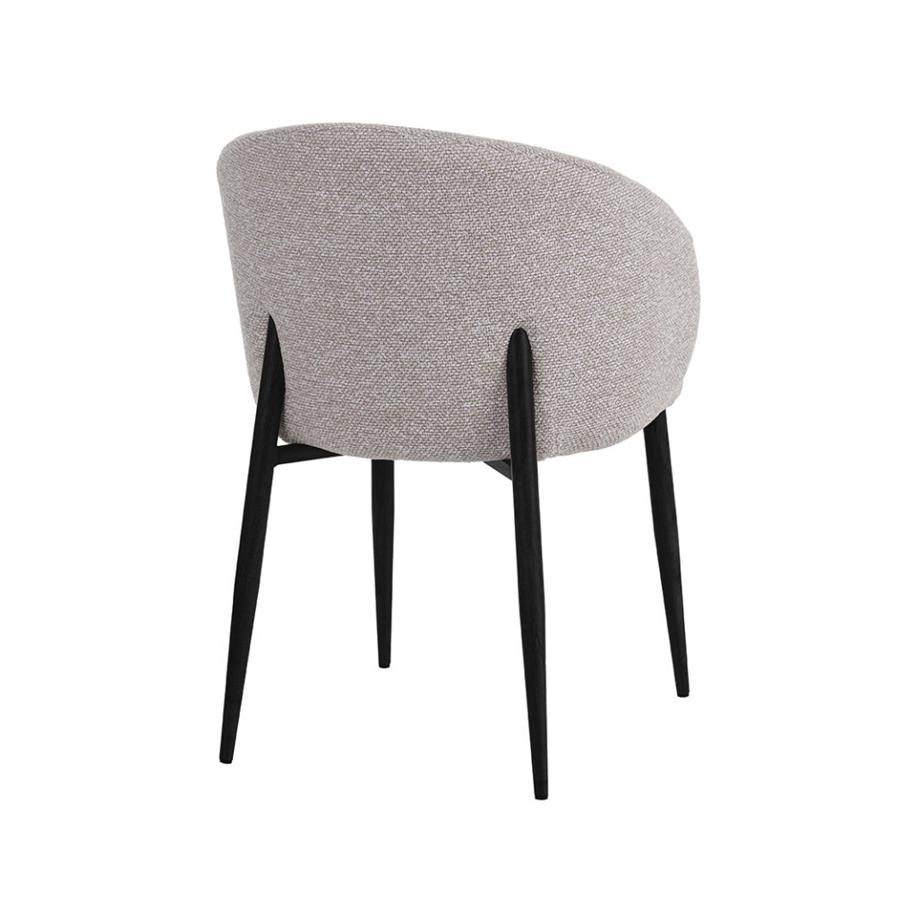 LABEL51 Eetkamerstoel I_Yuki - Naturel - Royal Boucle - Black Frame - Afbeelding 4