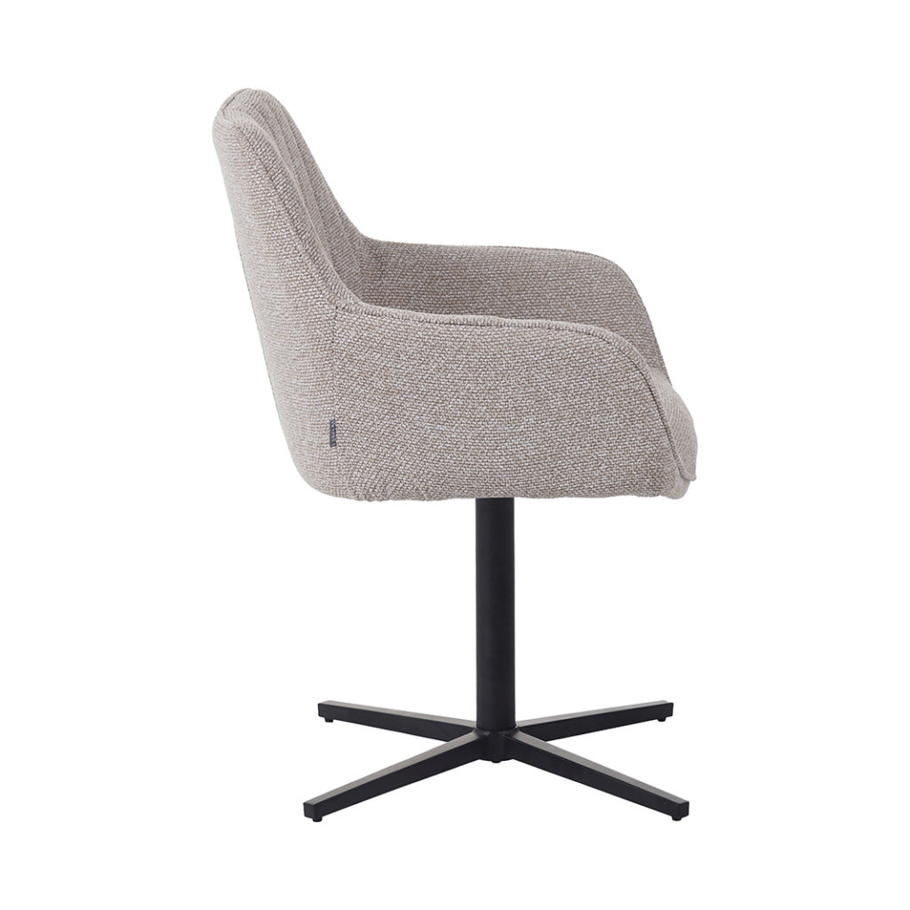 LABEL51 Eetkamerstoel I_Mira - Naturel - Royal Boucle - Black Frame - Afbeelding 3