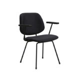 LABEL51 Eetkamerstoel Gastron - Zwart - Fluweel - Zwart Metalen Frame