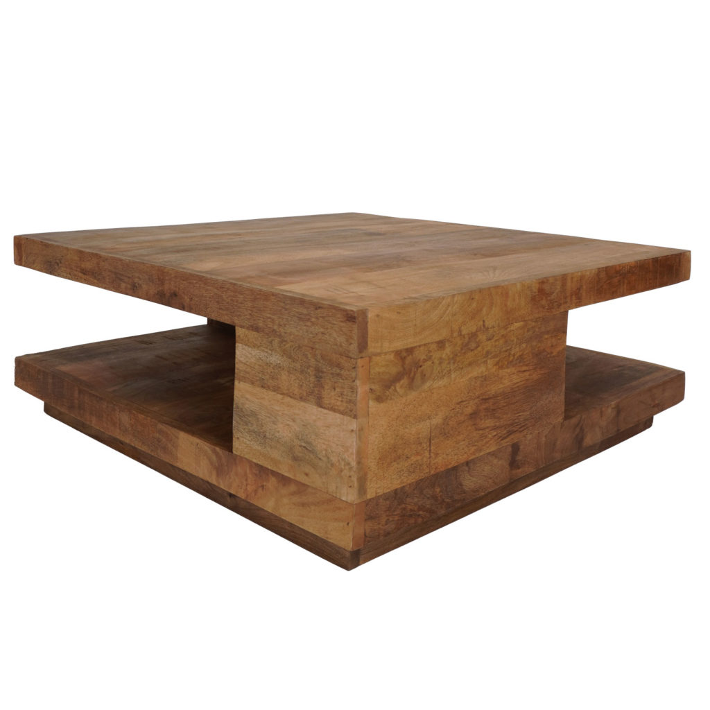 Salontafel Bram - Mangohout - 80 x 80 cm - Afbeelding 3