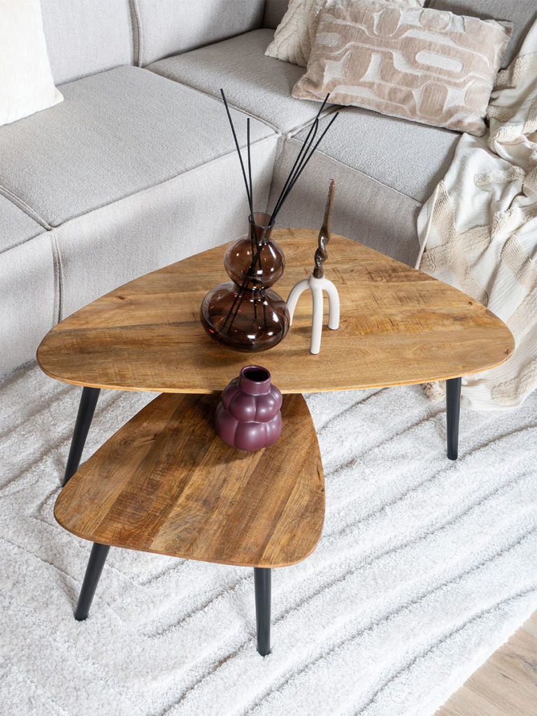 Salontafel Jamal - Mangohout - Set van 2 - Afbeelding 2