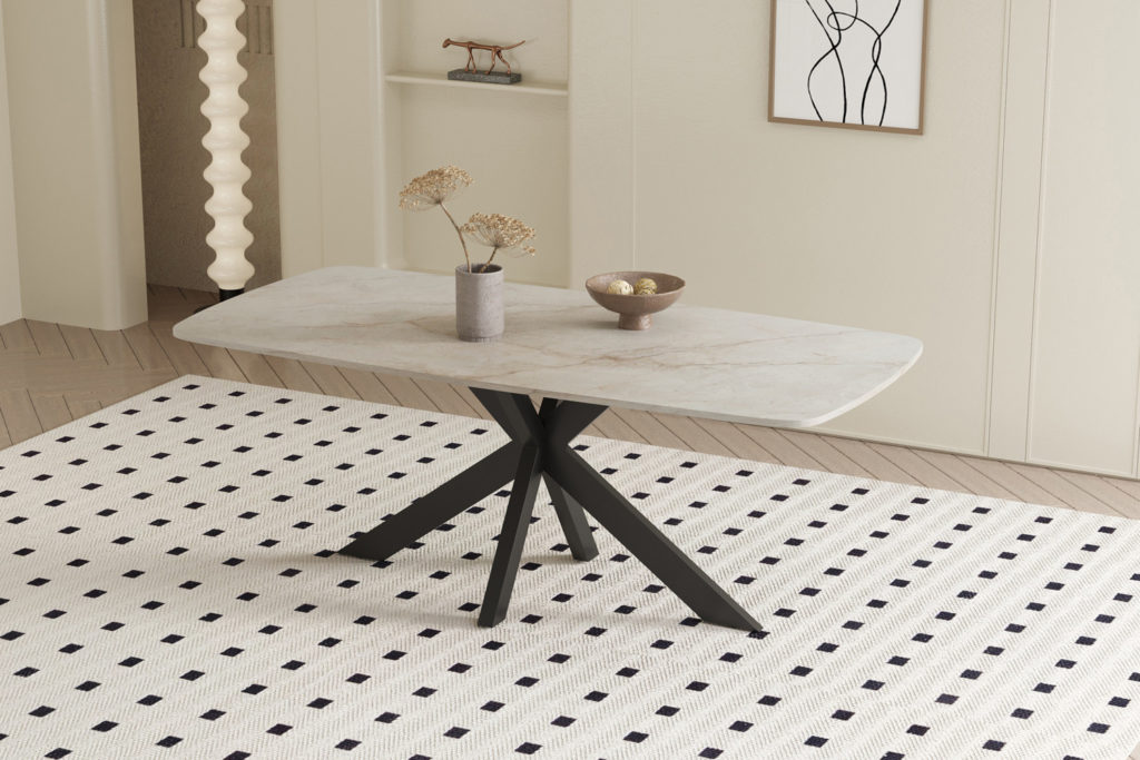 Tafel 'Apollo' 180 cm Deens ovaal glanzend steen Shakespear beige - Afbeelding 3