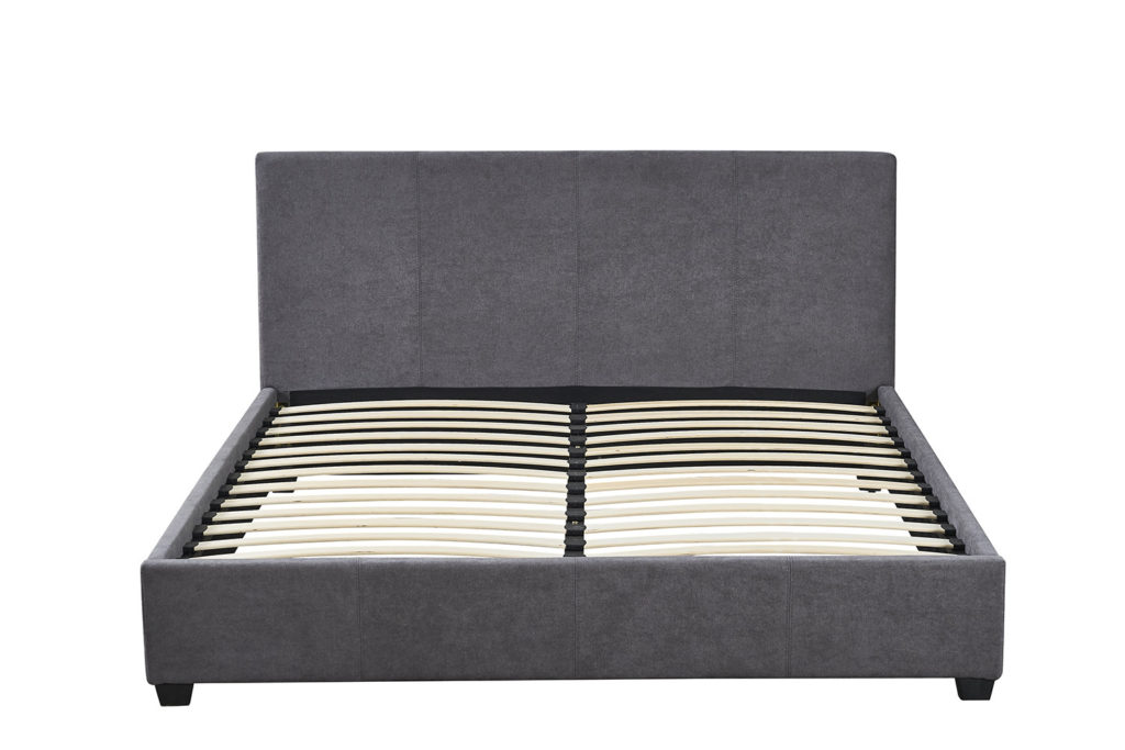 Bed 'Roma' 160x200 met lattenbodem, grijze stof - Afbeelding 3