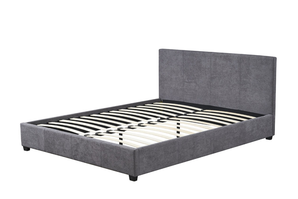 Bed 'Roma' 160x200 met lattenbodem, grijze stof - Afbeelding 4