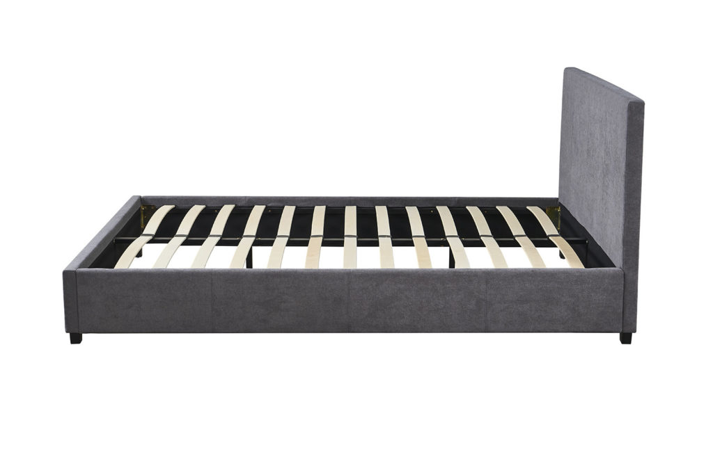 Bed 'Roma' 160x200 met lattenbodem, grijze stof - Afbeelding 5