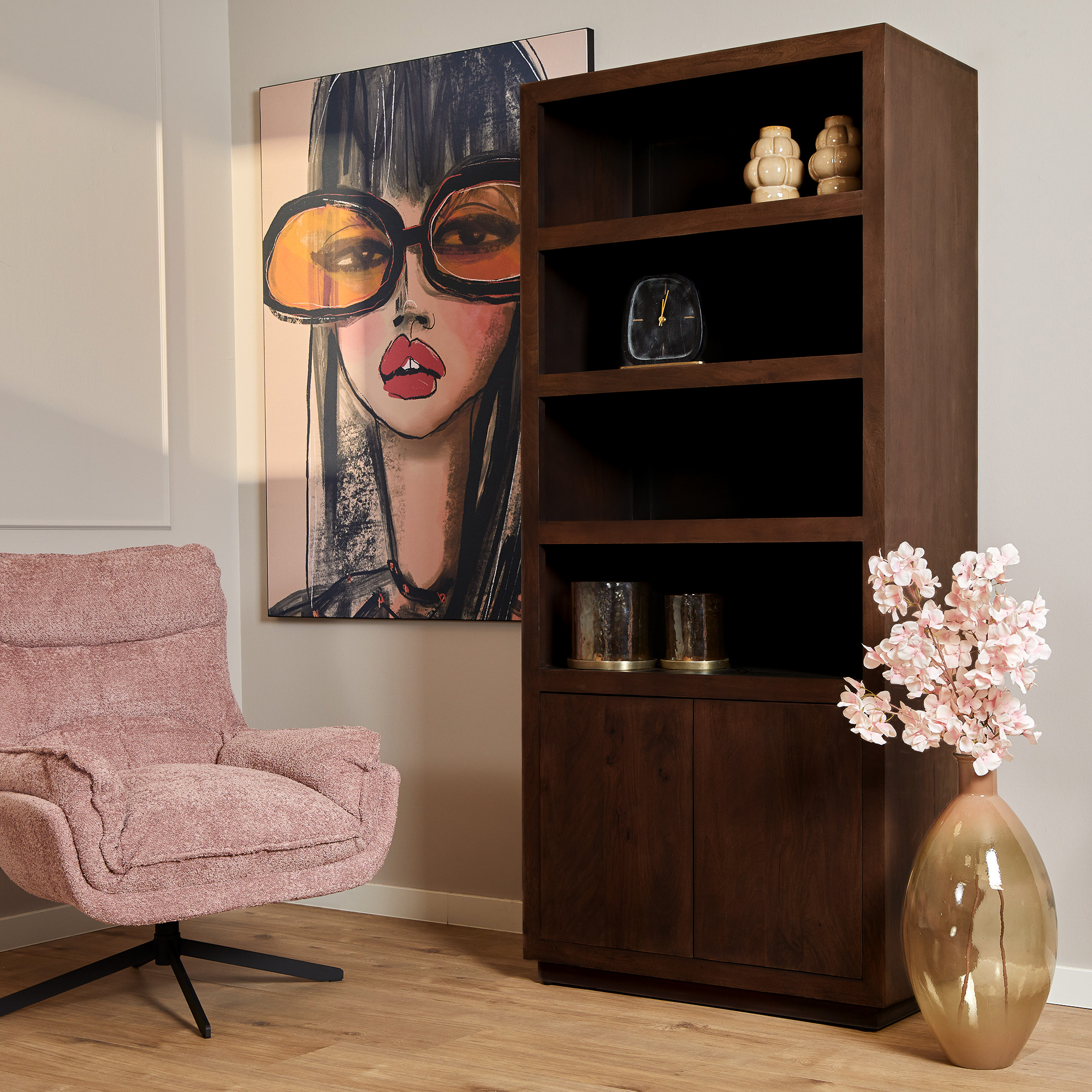 Het Steigerhouthuis Boekenkast Brussel Bruin &VerticalLine; 90 cm