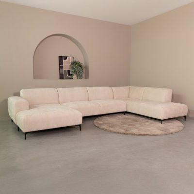 LABEL51 Hoekbank Merido - Naturel - Raven - Rechts Voorstaand