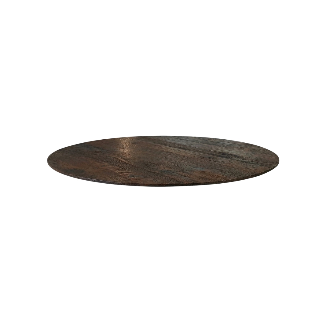 Het Steigerhouthuis LABEL51 Eetkamertafel Tafelblad Sloppy Edge - Espresso - Mangohout - 120 cm - Rond Sloppy