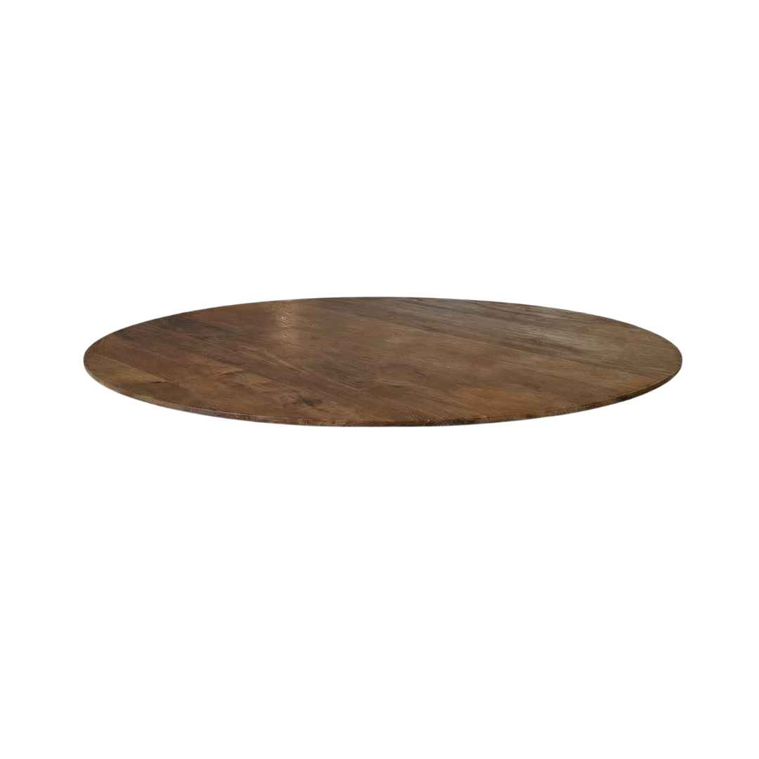 Het Steigerhouthuis LABEL51 Eetkamertafel Tafelblad Sloppy Edge - Nature Smooth - Mangohout - 130 cm - Rond Sloppy